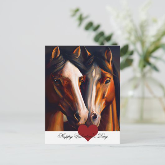 Valentijn met liefde voor paarden briefkaart (Staand voorkant)