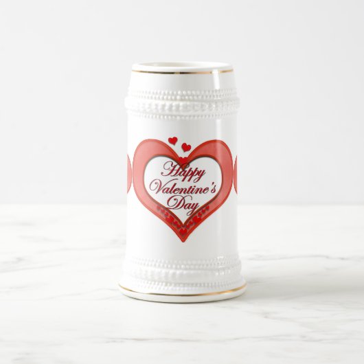 Valentijn met rode hartslag bierpul (Center)