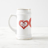 Valentijn met rode hartslag bierpul (Links)