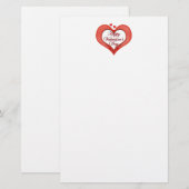 Valentijn met rode hartslag briefpapier (Voorkant / Achterkant)