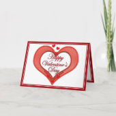 Valentijn met rode hartslag feestdagen kaart (Voorkant)