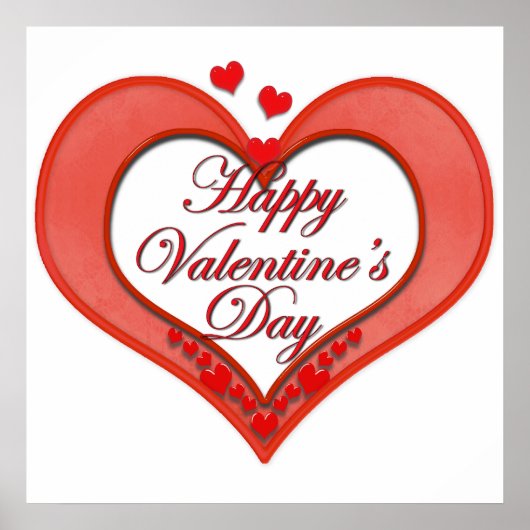 Valentijn met rode hartslag poster (Voorkant)