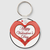 Valentijn met rode hartslag sleutelhanger (Voorkant)