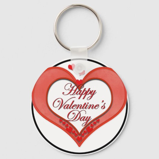 Valentijn met rode hartslag sleutelhanger (Voorkant)