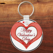 Valentijn met rode hartslag sleutelhanger (Voorkant)