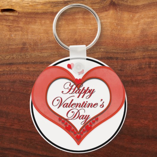 Valentijn met rode hartslag sleutelhanger (Voorkant)