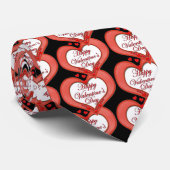 Valentijn met rode hartslag stropdas (Opgerold)