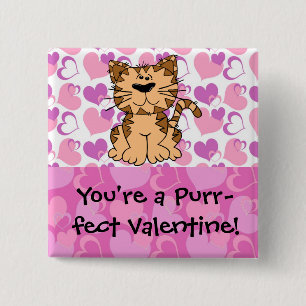 Valentijn met Spinnende uitwerpselen Vierkante Button 5,1 Cm