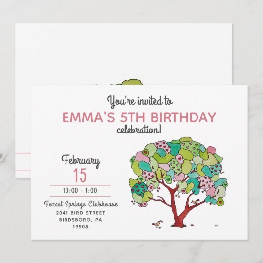 Valentijn met zoete roze harten kaart (Voorkant / Achterkant)