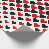 Valentijn met zwarte en rode haren cadeaupapier (Hoek)