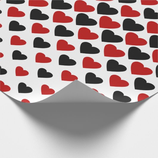 Valentijn met zwarte en rode haren cadeaupapier (Hoek)