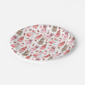 Valentijn Milkshakes Snoep Hearts Love Patroon Papieren Bordje (Gekanteld)