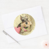 Valentijn Miniatuur Schnauzer Ronde Sticker (Envelop)