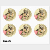 Valentijn Miniatuur Schnauzer Ronde Sticker (Vel)