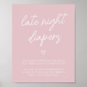 Valentijn minimalistische hart late night luiers poster (Voorkant)