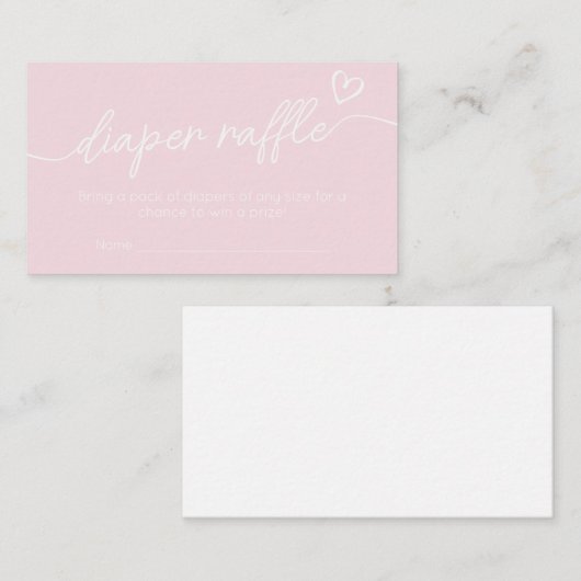 Valentijn minimalistische hartluier Raffle Informatiekaartje (Voorkant / Achterkant)