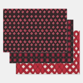 Valentijn Modern Argyle Patroon Set No1 Inpakpapier Vel