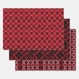 Valentijn Modern Argyle Patroon Set No3 Inpakpapier Vel