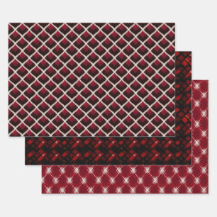 Valentijn Modern Argyle Patroon Set No4 Inpakpapier Vel