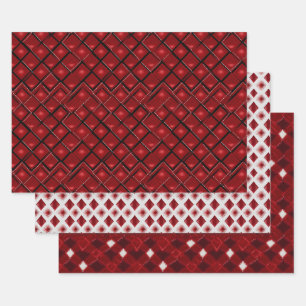 Valentijn Modern Argyle Patroon Set No5 Inpakpapier Vel