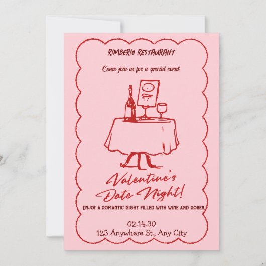 valentijn Modern Party Invitation Kaart