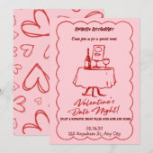 valentijn Modern Party Invitation Kaart (Voorkant / Achterkant)