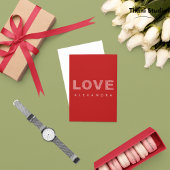 Valentijn Modern Rood Eenvoudige Elegante Typograf Feestdagenkaart