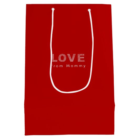 Valentijn Modern Rood Eenvoudige Elegante Typograf Medium Cadeauzakje (Achterkant)