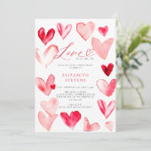 Valentijn Modern Whimsical Hearts Vrijgezellenfees Kaart (Staand voorkant)