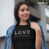 Valentijn Modern Zwart Eenvoudige Elegante Typogra T-shirt