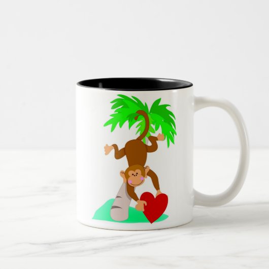 Valentijn Monkey Tweekleurige Koffiemok (Rechts)