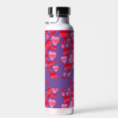 Valentijn Monogram Roze Rood Hart XOXO Paarse Waterfles (Rechts)
