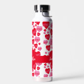 Valentijn Monogram Roze Rood Hart XOXO Wit Waterfles (Links)