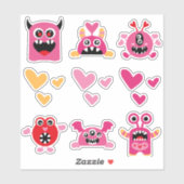 Valentijn Monsters Sticker (Vel)