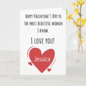 Valentijn mooiste vrouw met naam gevouwen kaart (Gele Bloem)