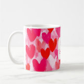 Valentijn Multi Hearts Pattern Pink Beste Docent Koffiemok (Links)