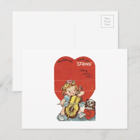  Valentijn "Muziek" Feestdagenkaart (Voorkant / Achterkant)