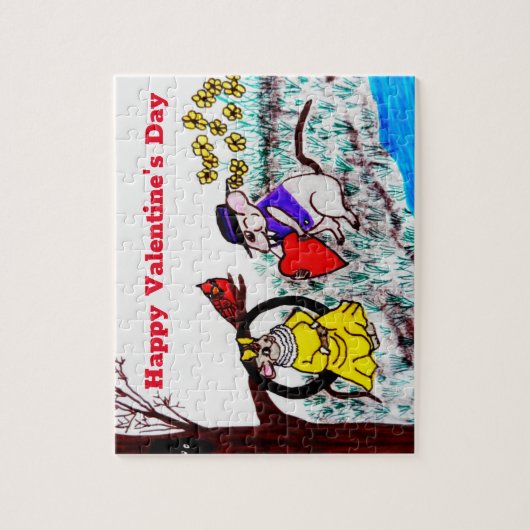 VALENTIJN MYRTLE MOUSE BE MINE LEGPUZZEL (Verticaal)