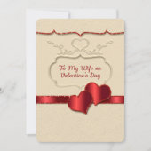 Valentijn naar mijn vrouw reliëf stijl twee harten (Voorkant)