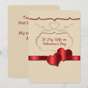 Valentijn naar mijn vrouw reliëf stijl twee harten