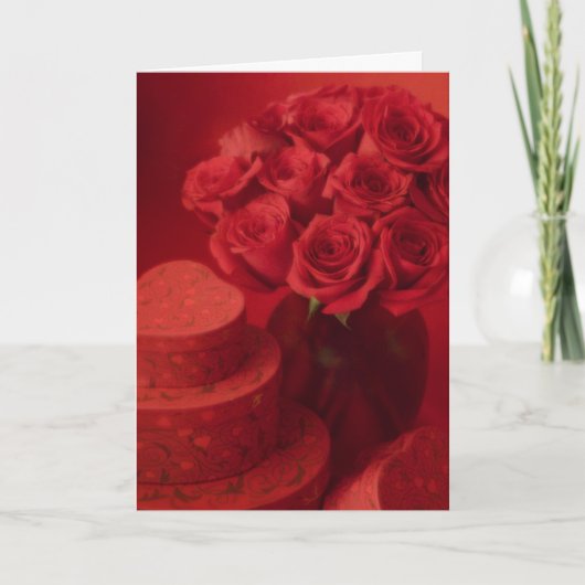 Valentijn nam boeket toe feestdagen kaart (Voorkant)