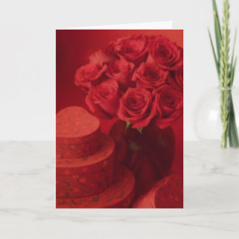 Valentijn nam boeket toe feestdagen kaart