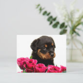 Valentijn nam Puppy Rottweiler toe Feestdagenkaart (Staand voorkant)