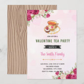 Valentijn namiddagthee Uitnodiging (Voorkant / Achterkant)