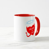 Valentijn Naughty Maar Nice Devil Angel Heart Mok (Voorkant rechts)
