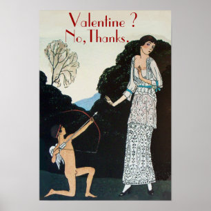 VALENTIJN ? NEE, BEDANKT /RETRO ANTI VALENTIJNSDAG POSTER