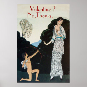 VALENTIJN ? NEE, BEDANKT /RETRO ANTI VALENTIJNSDAG POSTER
