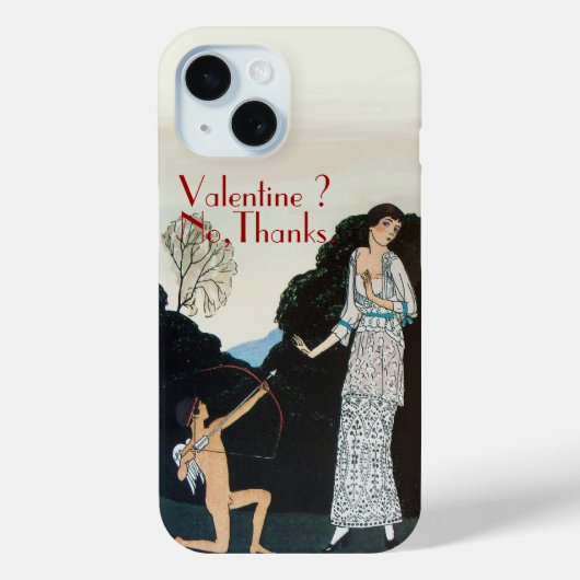 VALENTIJN? NEE,BEDANKT/RETRO ANTI VALENTINE'S DAG Case-Mate iPhone CASE (Achterkant)