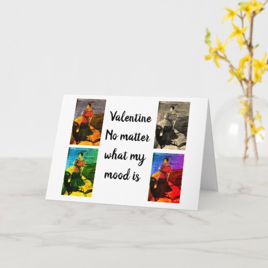 VALENTIJN NEGRO VROUW OP DE DECK KAART (Gele Bloem)