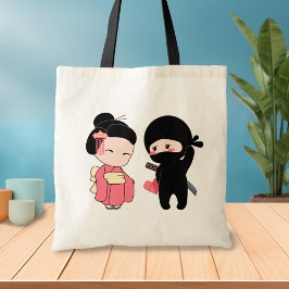 Valentijn Ninja en Geisha Tote Bag